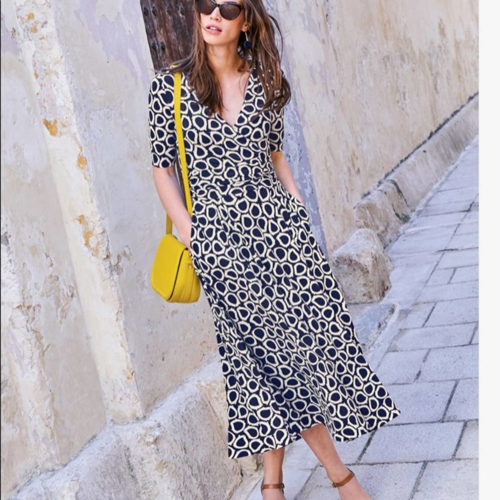 Boden Kassidy Jersey midi faux wrap dress